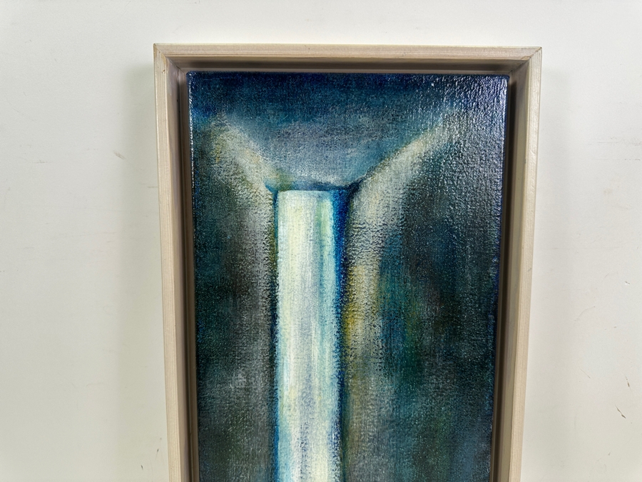 Freyja Onundardottir (Icelandic Artist) Original Oil On Canvas Of A Waterfall Signed And Dated 1999 8 X 16 Framed 9.5 X 17 [Photo 3]