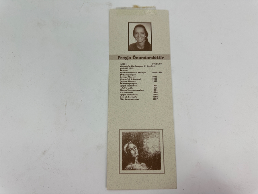 Freyja Onundardottir (Icelandic Artist) Original Oil On Canvas Of A Waterfall Signed And Dated 1999 8 X 16 Framed 9.5 X 17 [Photo 12]