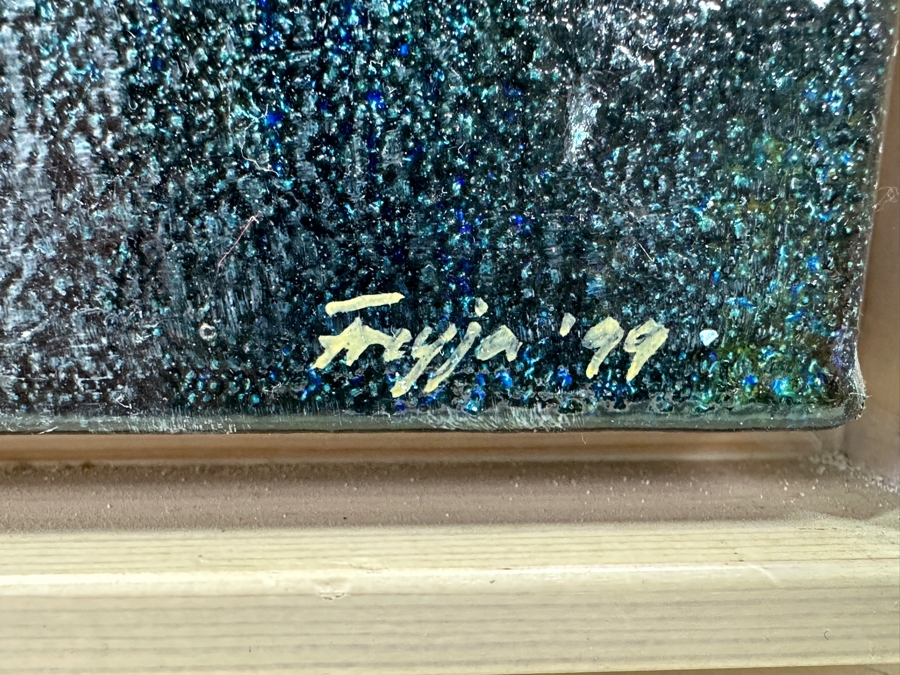 Freyja Onundardottir (Icelandic Artist) Original Oil On Canvas Of A Waterfall Signed And Dated 1999 8 X 16 Framed 9.5 X 17 [Photo 5]