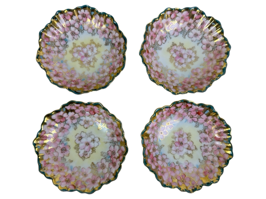Four Hand Painted Japanese Dishes Royal Nippon Kinran 5W [Photo 1]