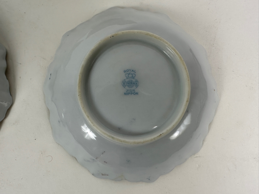 Four Hand Painted Japanese Dishes Royal Nippon Kinran 5W [Photo 4]
