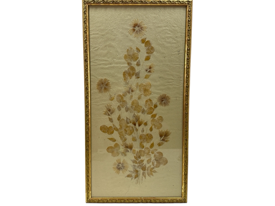Vintage Italian Dried Pressed Flower Arrangement Framed 14.5 X 28.5 [Photo 1]