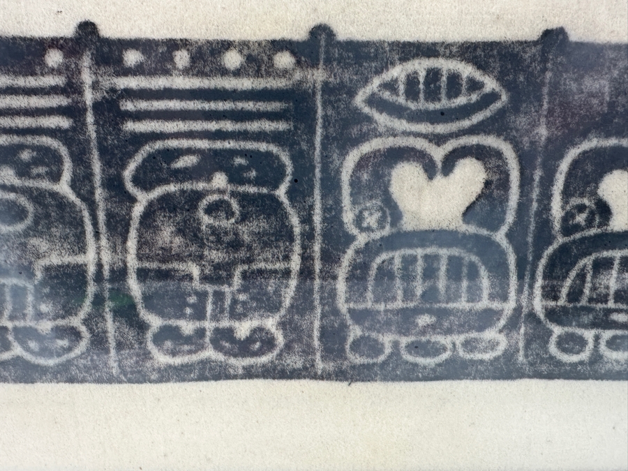 Vintage Mayan Calendar Tzolk'in Rubbing Featuring Glyphs 31.5 X 20 Framed 37 X 25 [Photo 10]