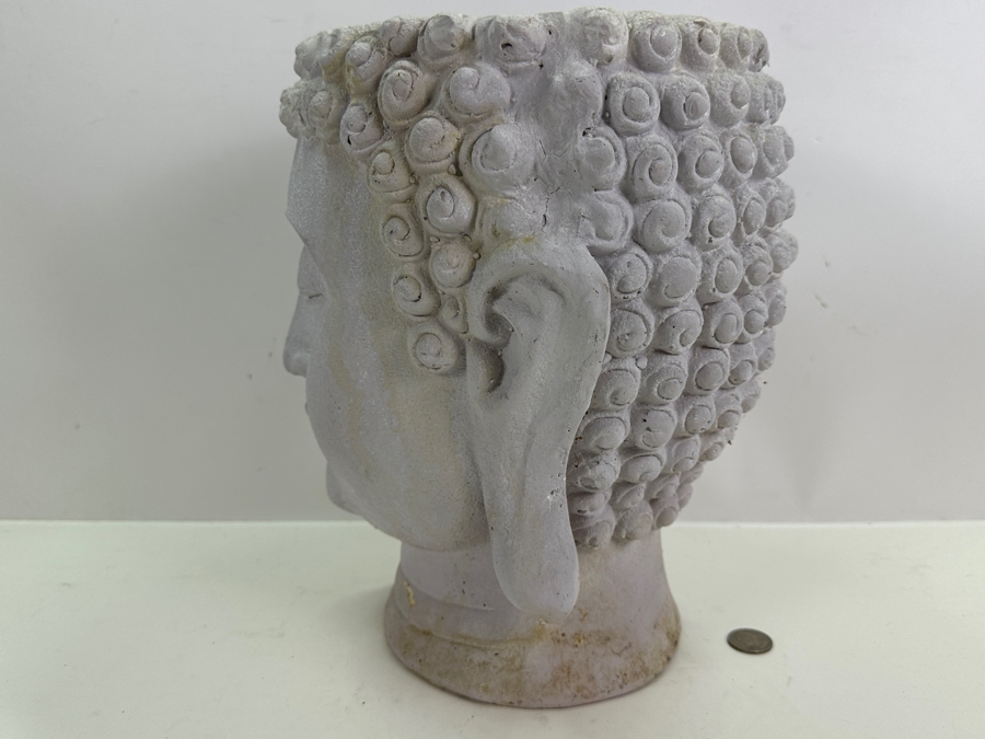Buddha Head Planter Flower Pot Fiberglass/Resin 9W X 11D X 12.5H [Photo 6]