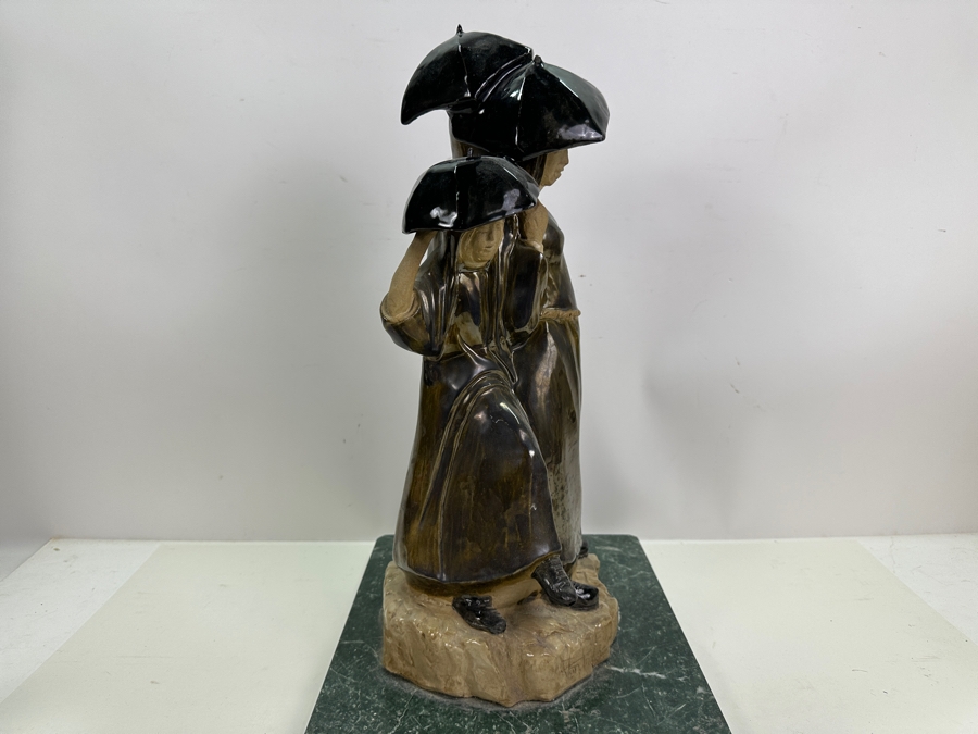 Artist Signed Art Pottery Sculpture On Marble Base 12W X 18H [Photo 11]