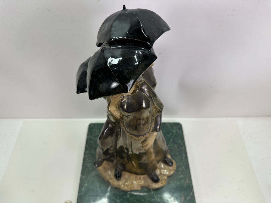 Artist Signed Art Pottery Sculpture On Marble Base 12W X 18H [Photo 7]