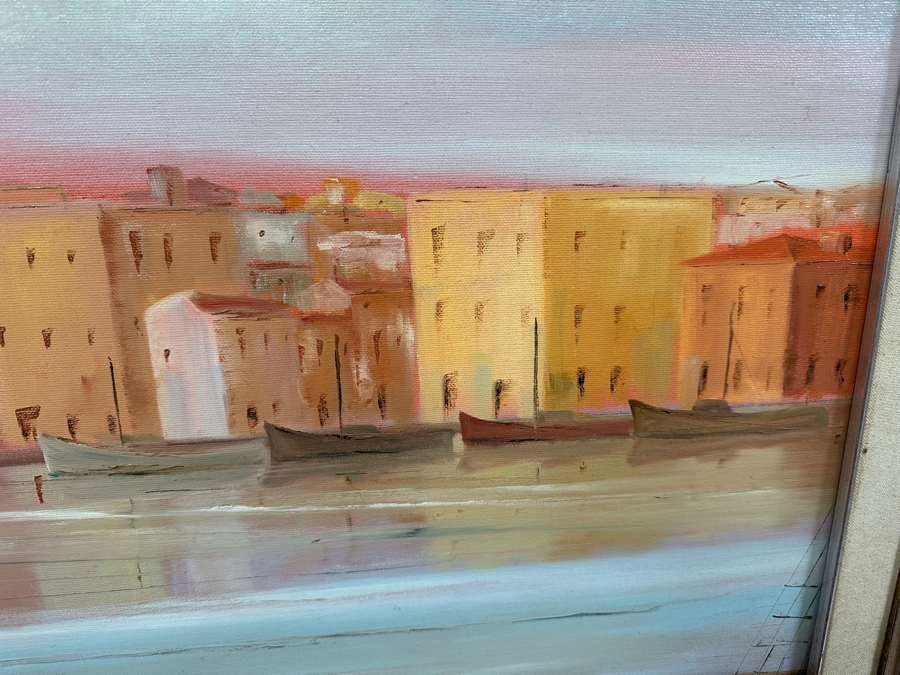 Original Oil Painting On Canvas From Sardinia Italy Artist Signed Lower Right Framed 39 X 27.5 Framed 49 X 37 [Photo 9]