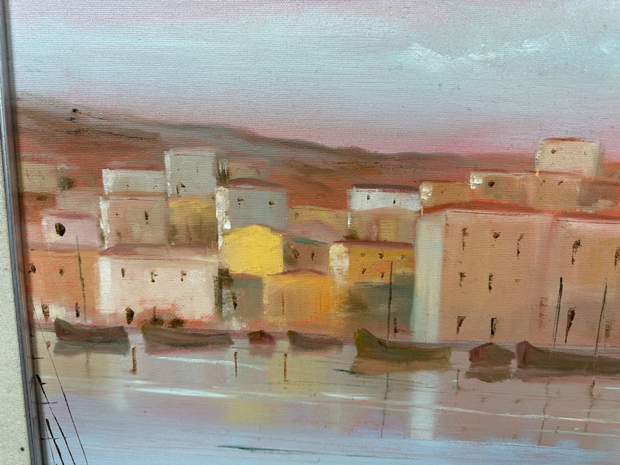 Original Oil Painting On Canvas From Sardinia Italy Artist Signed Lower Right Framed 39 X 27.5 Framed 49 X 37 [Photo 10]