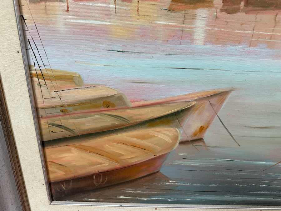 Original Oil Painting On Canvas From Sardinia Italy Artist Signed Lower Right Framed 39 X 27.5 Framed 49 X 37 [Photo 7]