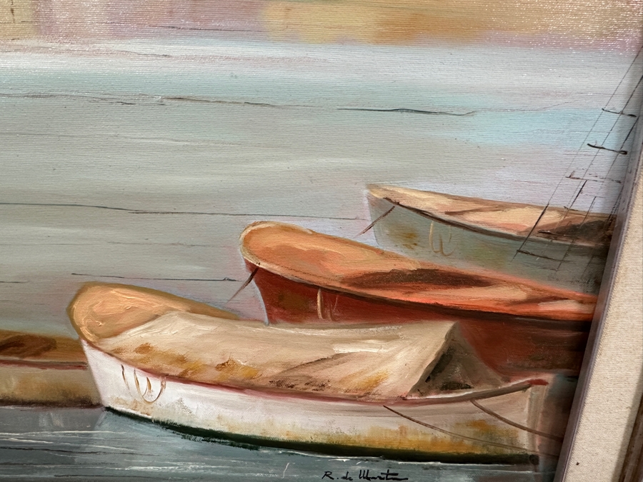 Original Oil Painting On Canvas From Sardinia Italy Artist Signed Lower Right Framed 39 X 27.5 Framed 49 X 37 [Photo 6]