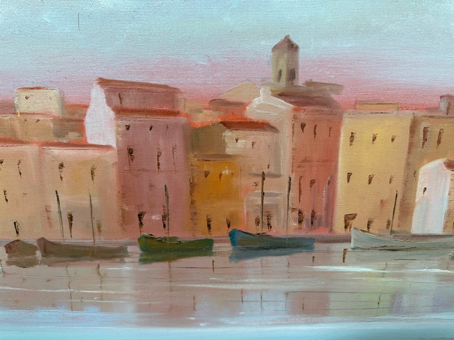 Original Oil Painting On Canvas From Sardinia Italy Artist Signed Lower Right Framed 39 X 27.5 Framed 49 X 37 [Photo 8]