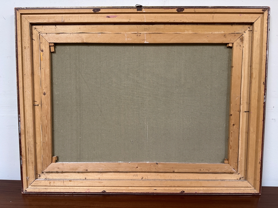 Original Oil Painting On Canvas From Sardinia Italy Artist Signed Lower Right Framed 39 X 27.5 Framed 49 X 37 [Photo 11]