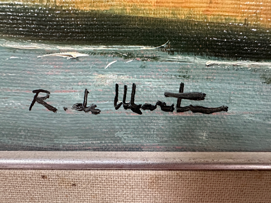 Original Oil Painting On Canvas From Sardinia Italy Artist Signed Lower Right Framed 39 X 27.5 Framed 49 X 37 [Photo 5]