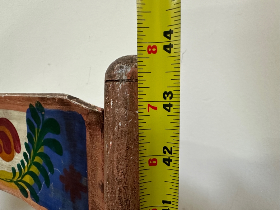 Peter Hunt (1896-1967, American) American Folk Art Hand Painted Wooden Rush Seat Chair 17W X 15D X 44H [Photo 13]