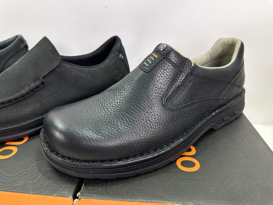 Three New Pair Merrill Black Slip-on Leather Shoes Size 10.5 Retails $400+ [Photo 5]