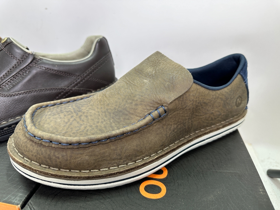 Four New Pair Merrill Slip-on Leather Shoes Size 10.5 Retails $500+ [Photo 5]