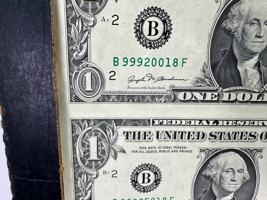 1981 Department Of The Treasury Bureau Of Engraving And Printing $1 Sheet Of 16 Notes 14 X 24 [Photo 8]