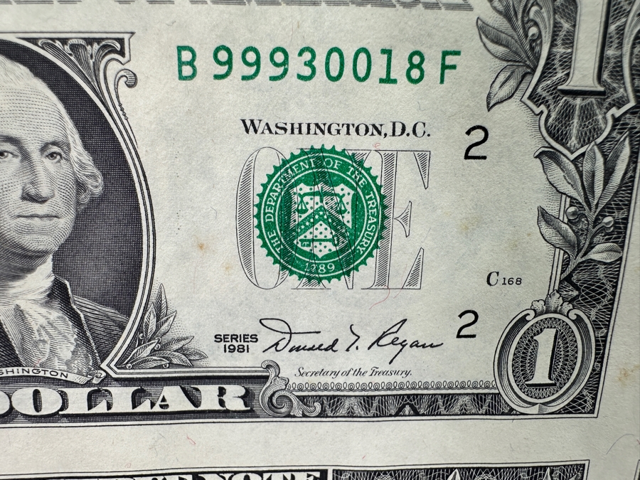 1981 Department Of The Treasury Bureau Of Engraving And Printing $1 Sheet Of 16 Notes 14 X 24 [Photo 7]