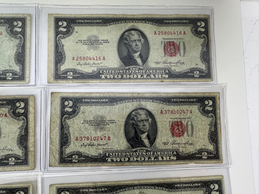 (16) Vintage United States $2 Dollar Bills And (9) Vintage United States $1 Dollar Bills [Photo 12]