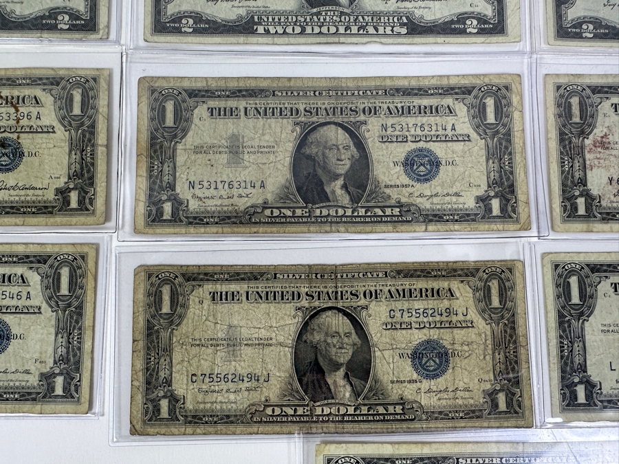 (16) Vintage United States $2 Dollar Bills And (9) Vintage United States $1 Dollar Bills [Photo 8]