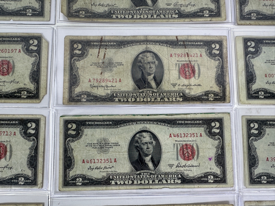 (16) Vintage United States $2 Dollar Bills And (9) Vintage United States $1 Dollar Bills [Photo 7]