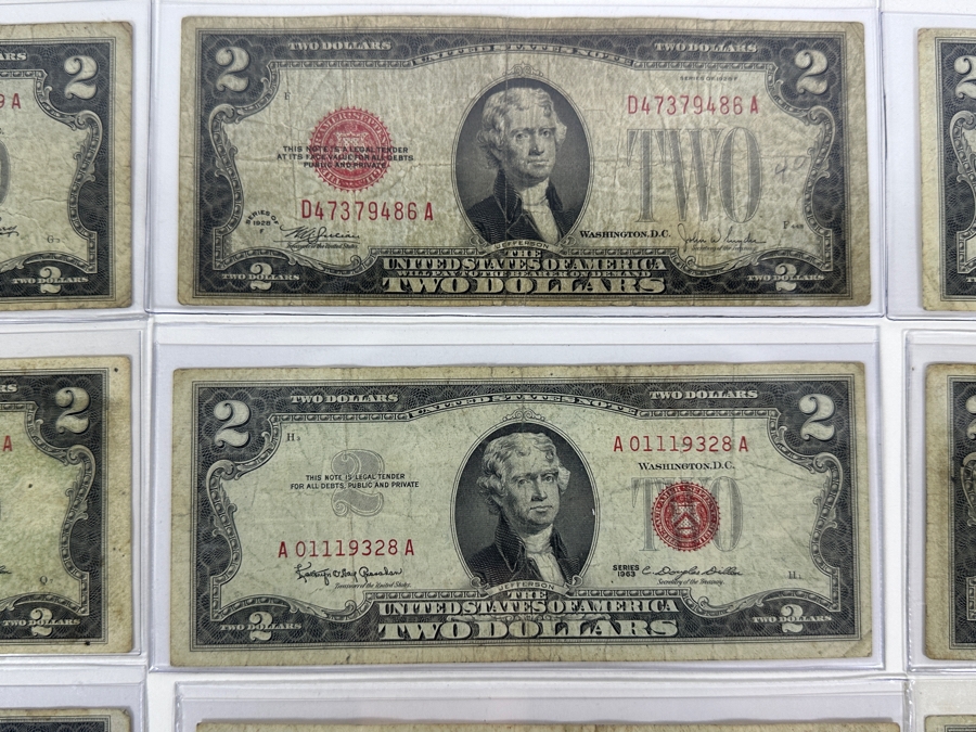 (20) Vintage United States $2 Dollar Bills And (4) Vintage United States $1 Dollar Bills [Photo 8]