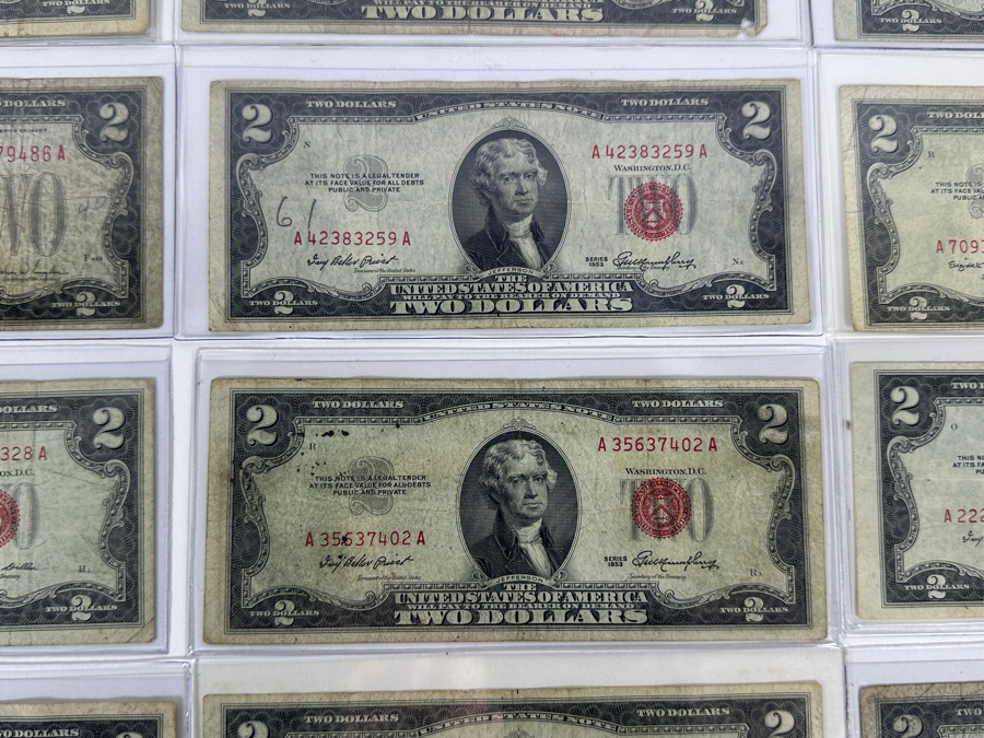 (20) Vintage United States $2 Dollar Bills And (4) Vintage United States $1 Dollar Bills [Photo 12]
