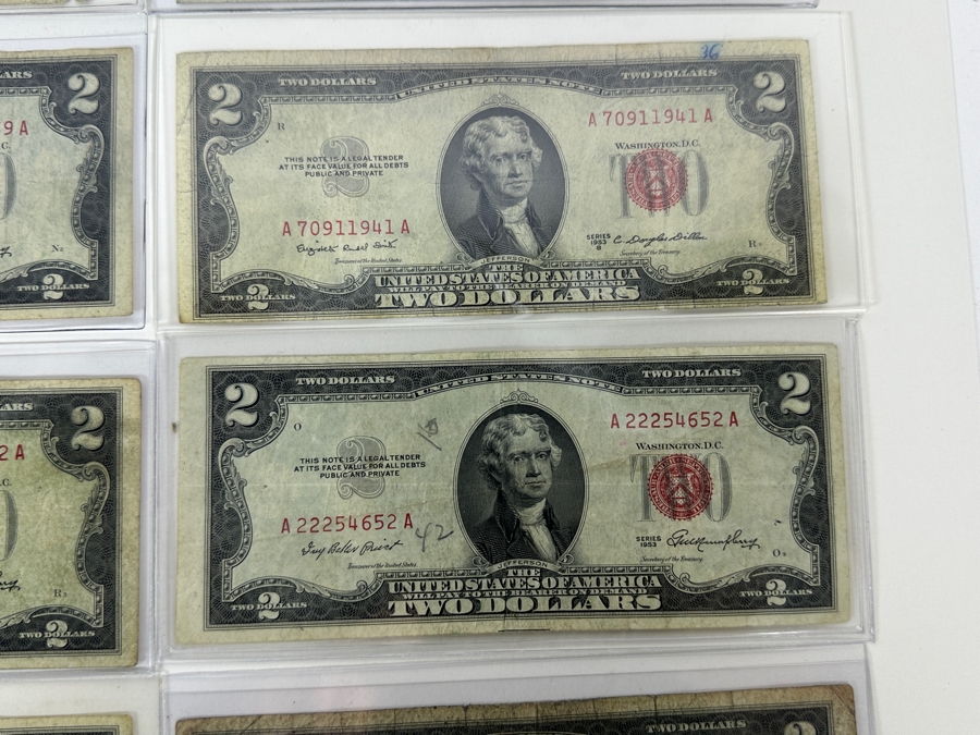 (20) Vintage United States $2 Dollar Bills And (4) Vintage United States $1 Dollar Bills [Photo 15]