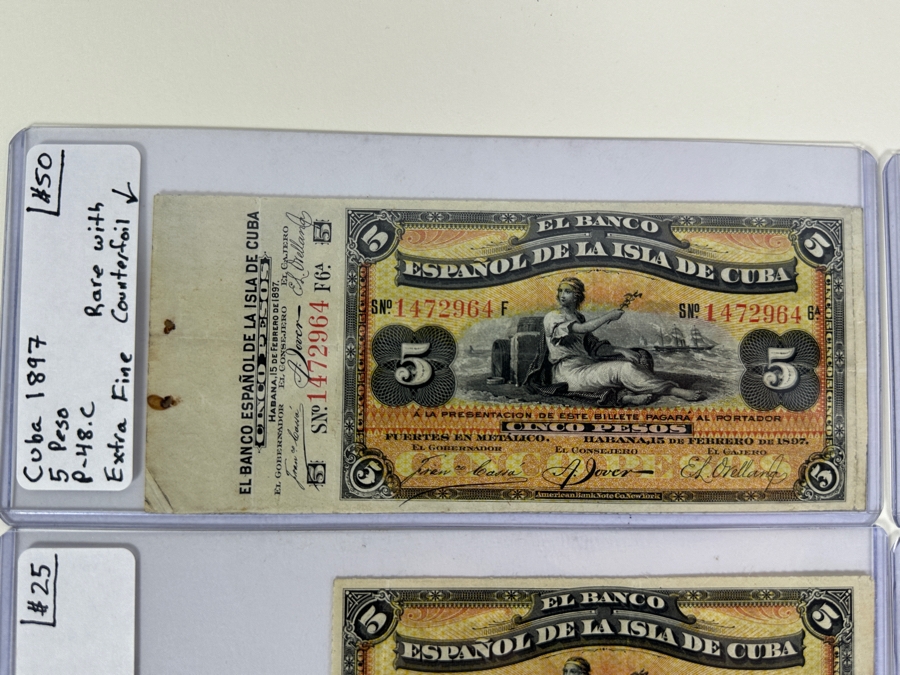 Four Antique Notes From Cuba  [Photo 2]