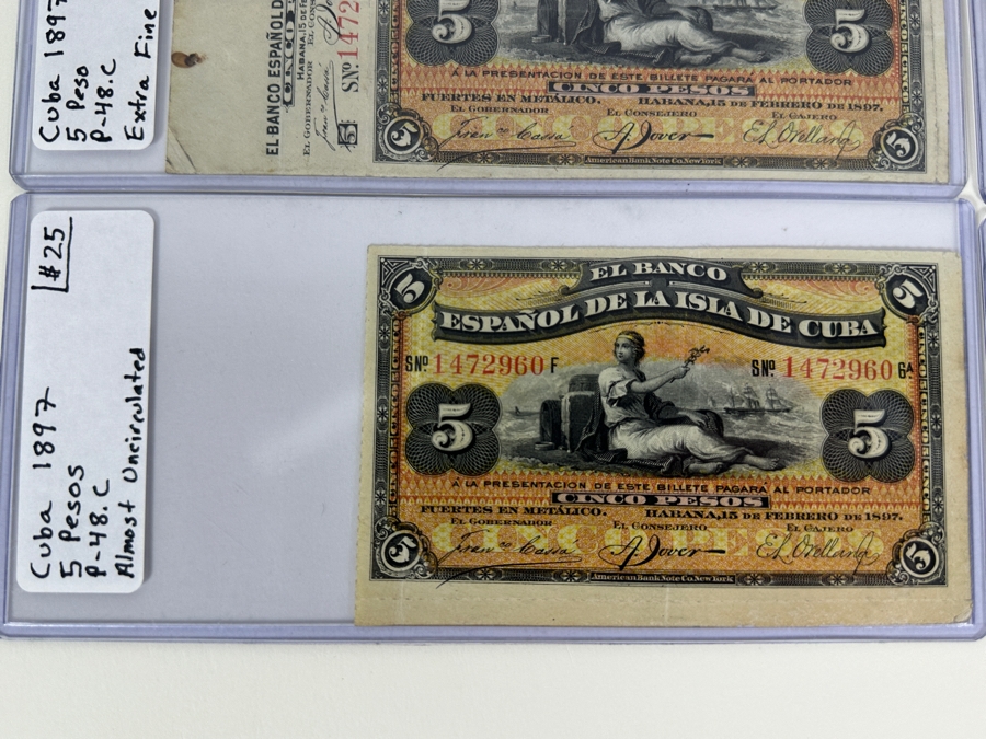 Four Antique Notes From Cuba  [Photo 3]