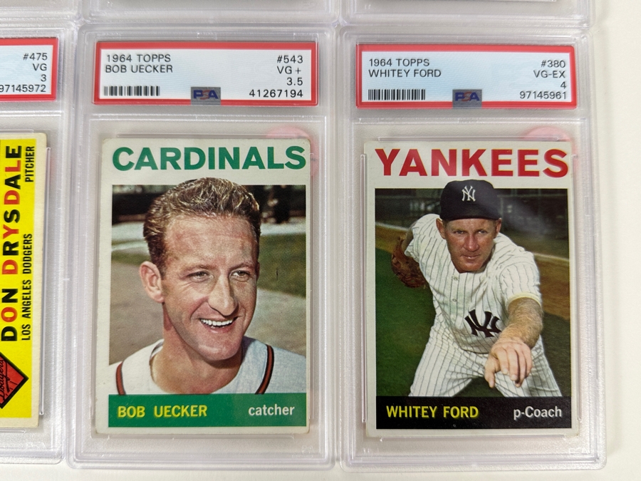 (12) Vintage 1960-1967 PSA Graded Baseball Cards: Hall Of Famers: Pete Rose, Bob Uecker, Yogi Berra, Sandy Koufax, Roberto Clemente, Duke Snider, Rocky Colavito, Don Drysdale, Al Kaline, Willie McCovey, Whitey Ford  [Photo 7]