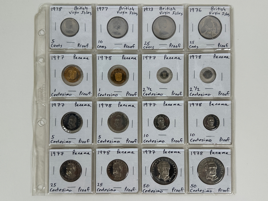 Collection Of Proof Coins From British Virgin Islands And Panama  [Photo 12]