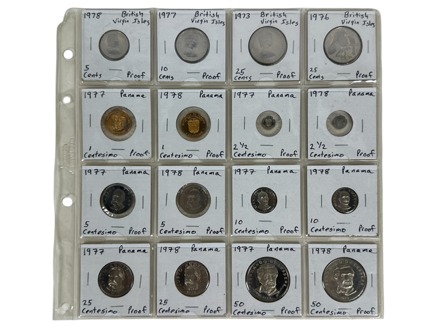 Collection Of Proof Coins From British Virgin Islands And Panama  [Photo 1]