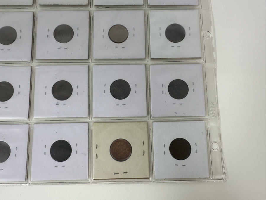 Sheet With 20 Indian Head Pennies In Holders From 1881 To 1906  [Photo 17]