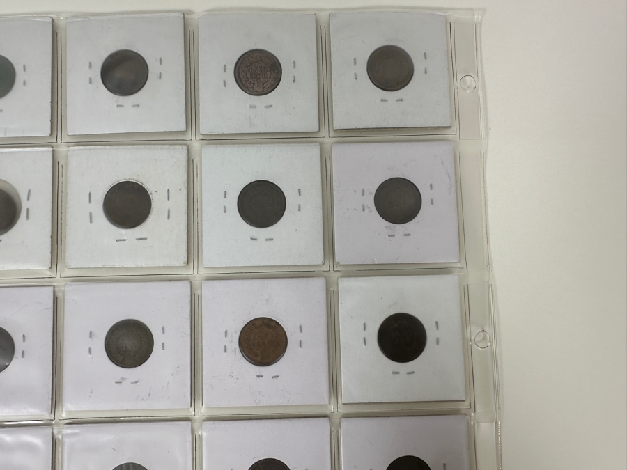 Sheet With 20 Indian Head Pennies In Holders From 1881 To 1906  [Photo 16]