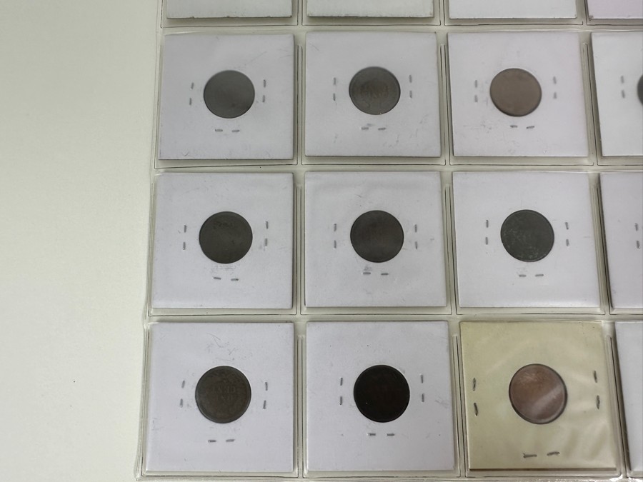 Sheet With 20 Indian Head Pennies In Holders From 1881 To 1906  [Photo 18]