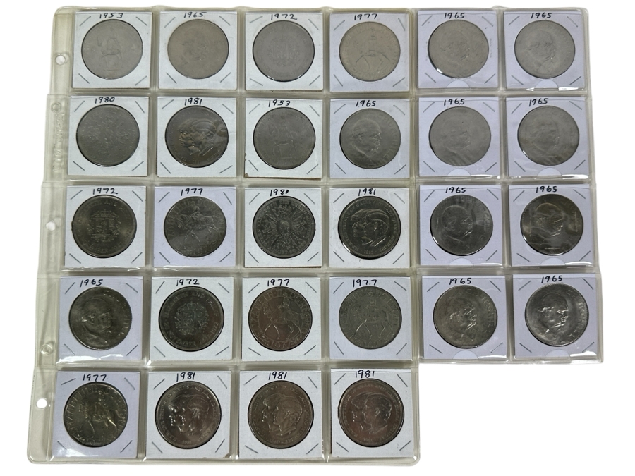 Collection Of 28 British Crowns [Photo 1]