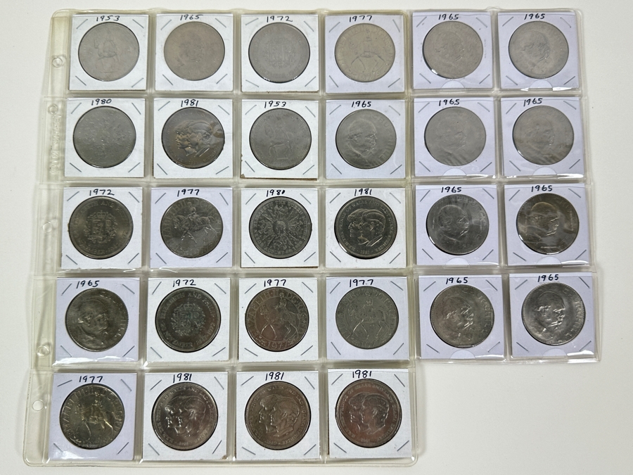 Collection Of 28 British Crowns [Photo 13]