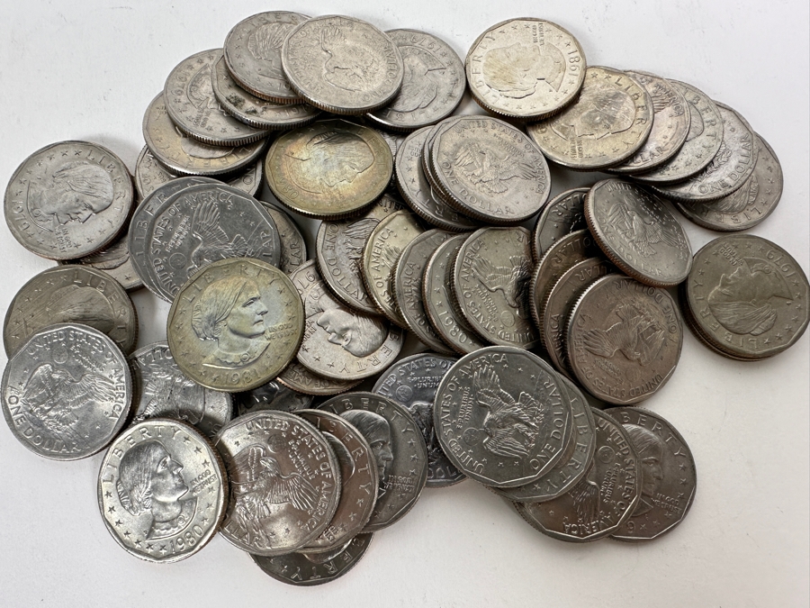 Bag Of 50+ Susan B. Anthony Dollars - 54 Total  [Photo 3]