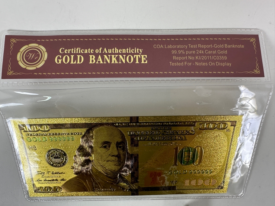 Gold Starter Kit: Mexican Gold Coin, Alaskan Gold, Knotts Berry Farm Gold, Gold Banknote  [Photo 8]