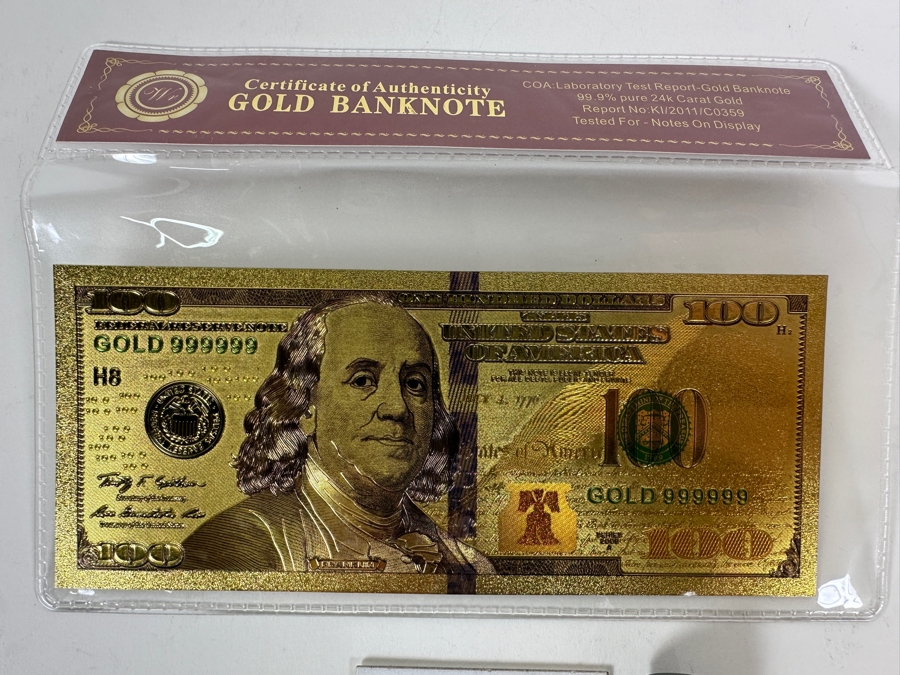 Gold Starter Kit: Mexican Gold Coin, Alaskan Gold, Knotts Berry Farm Gold, Gold Banknote  [Photo 7]