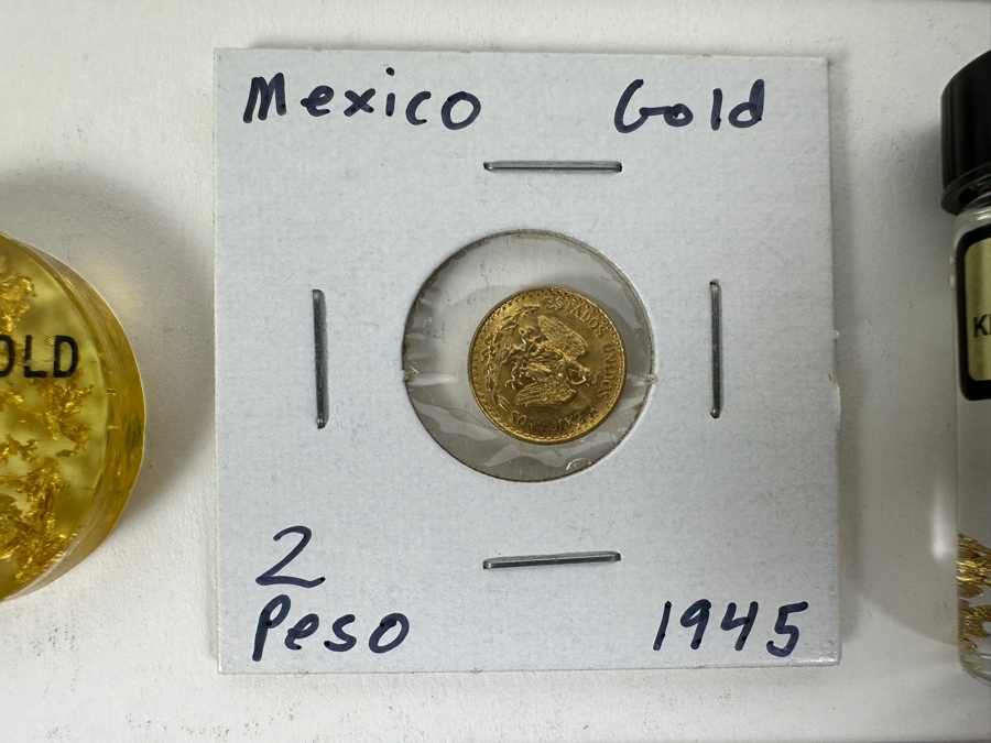 Gold Starter Kit: Mexican Gold Coin, Alaskan Gold, Knotts Berry Farm Gold, Gold Banknote  [Photo 2]