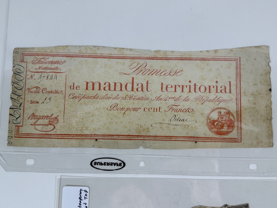 1791 To 1796 Currency Collection From France 9 Genuine Notes [Photo 3]