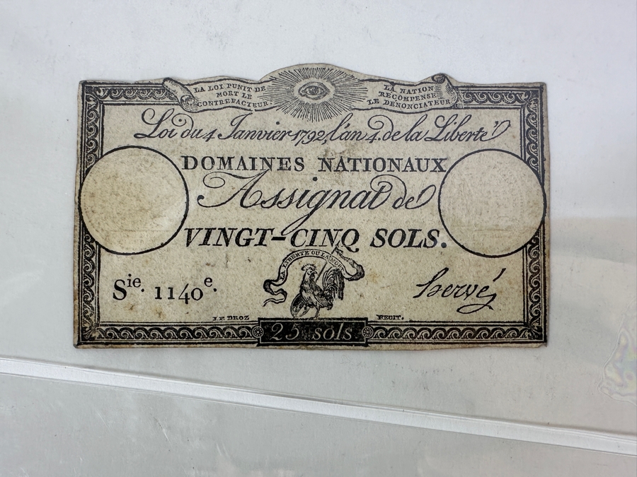 1791 To 1796 Currency Collection From France 9 Genuine Notes [Photo 5]