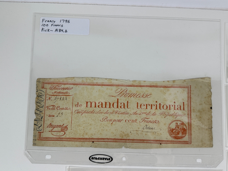 1791 To 1796 Currency Collection From France 9 Genuine Notes [Photo 2]