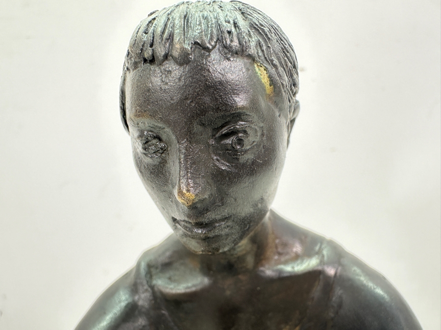 Quagliotti (Italian) Bronze Ballerina Sculpture Signed And Titled 'Il Riposo Della Ballerina' (The Ballerina's Rest) Numbered 94 Of 100 With La Spirale 2000 Gallery Brochure 6W X 4D X 9.5H [Photo 20]