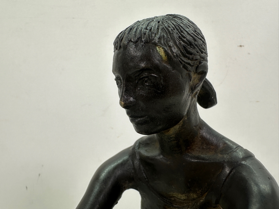 Quagliotti (Italian) Bronze Ballerina Sculpture Signed And Titled 'Il Riposo Della Ballerina' (The Ballerina's Rest) Numbered 94 Of 100 With La Spirale 2000 Gallery Brochure 6W X 4D X 9.5H [Photo 15]