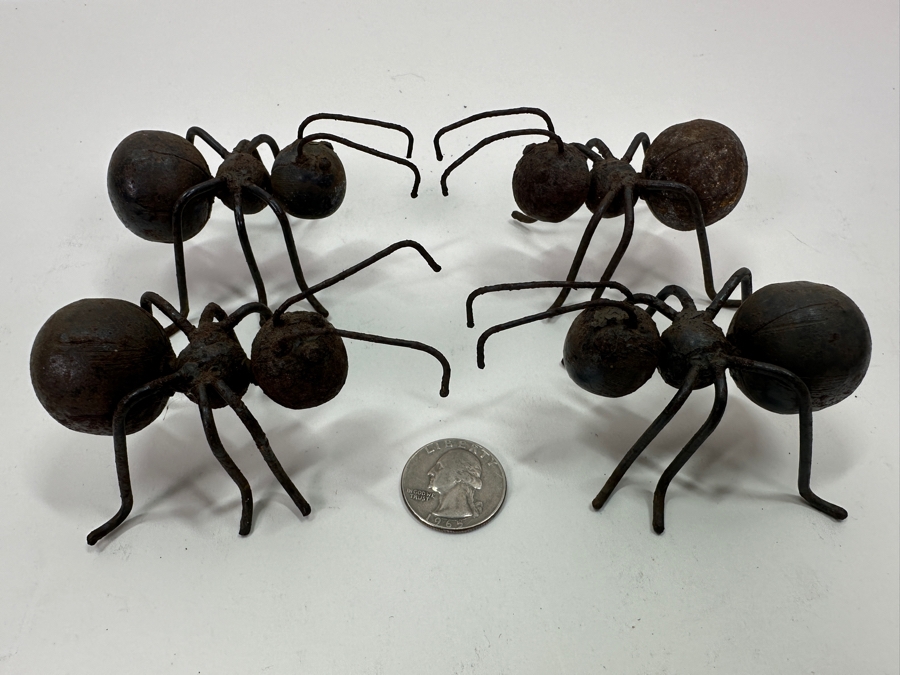 Set Of Four Metal Ant Sculptures [Photo 2]