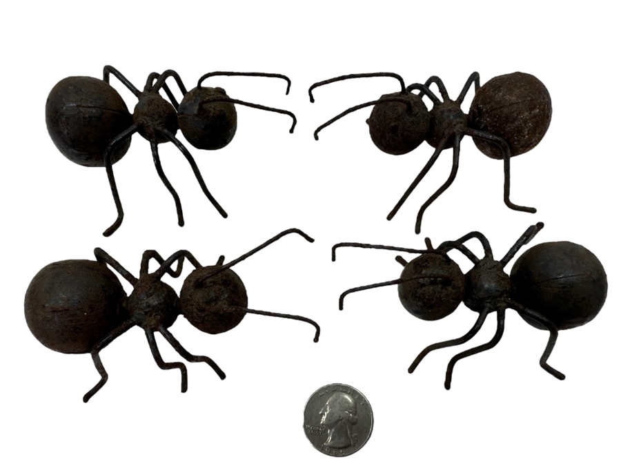 Set Of Four Metal Ant Sculptures