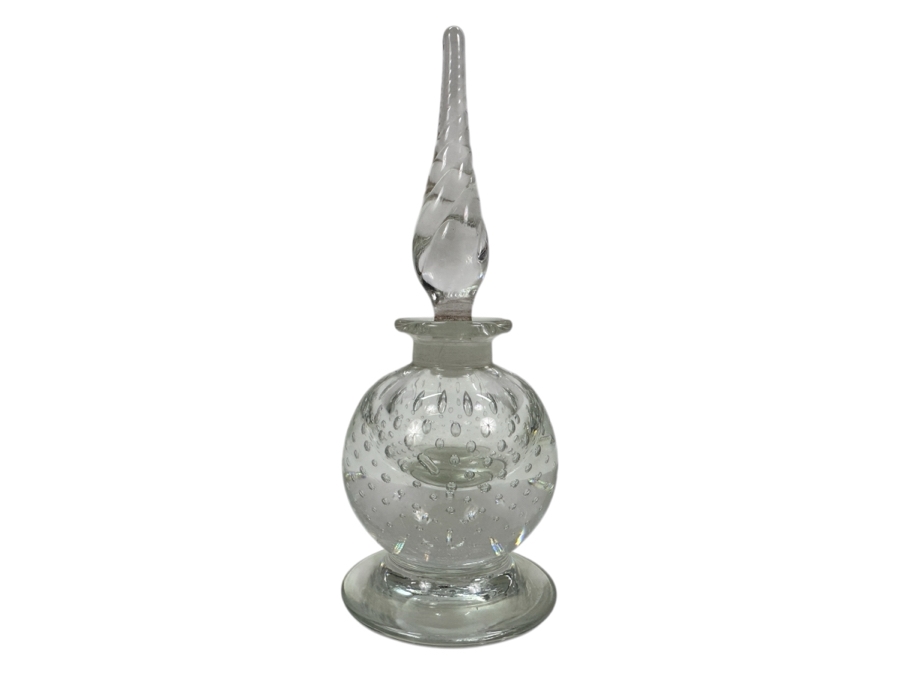 Art Glass Perfume Bottle 6.5H